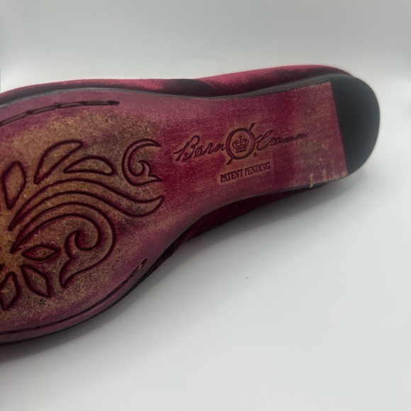 Born Crown Women’s Burgundy Velvet Loafers Sz 8 - Picture 8 of 10